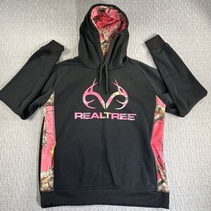 RealTree Womens Hoodie polyester Pink Cameo Outdoor Heavyweight Sweater (M)‎
